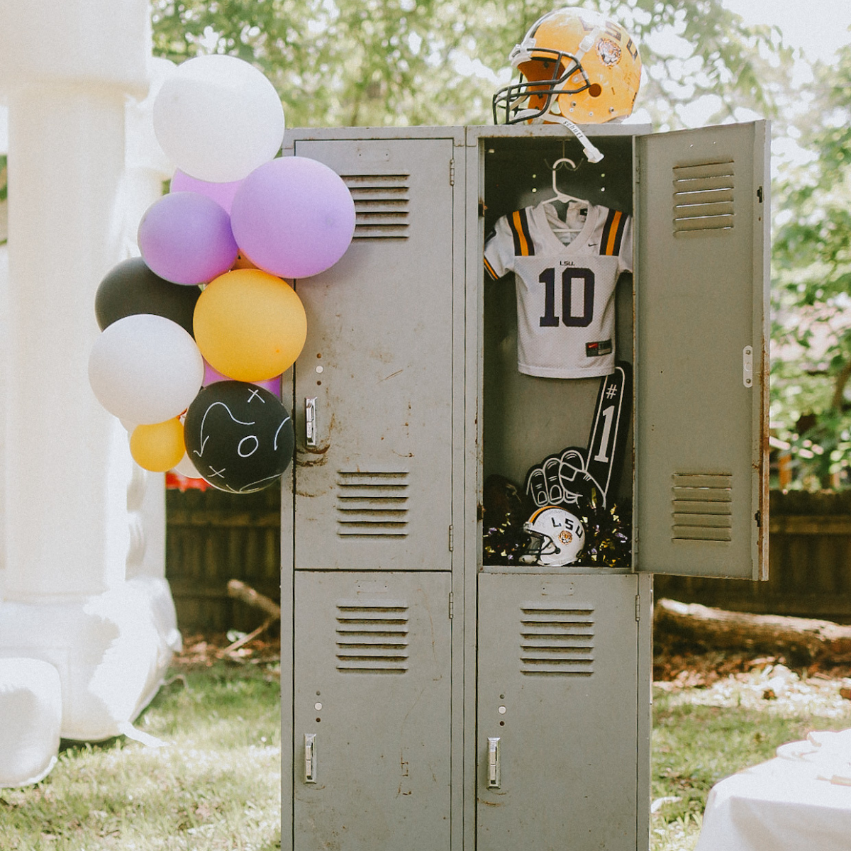 vintage lockers for a football party