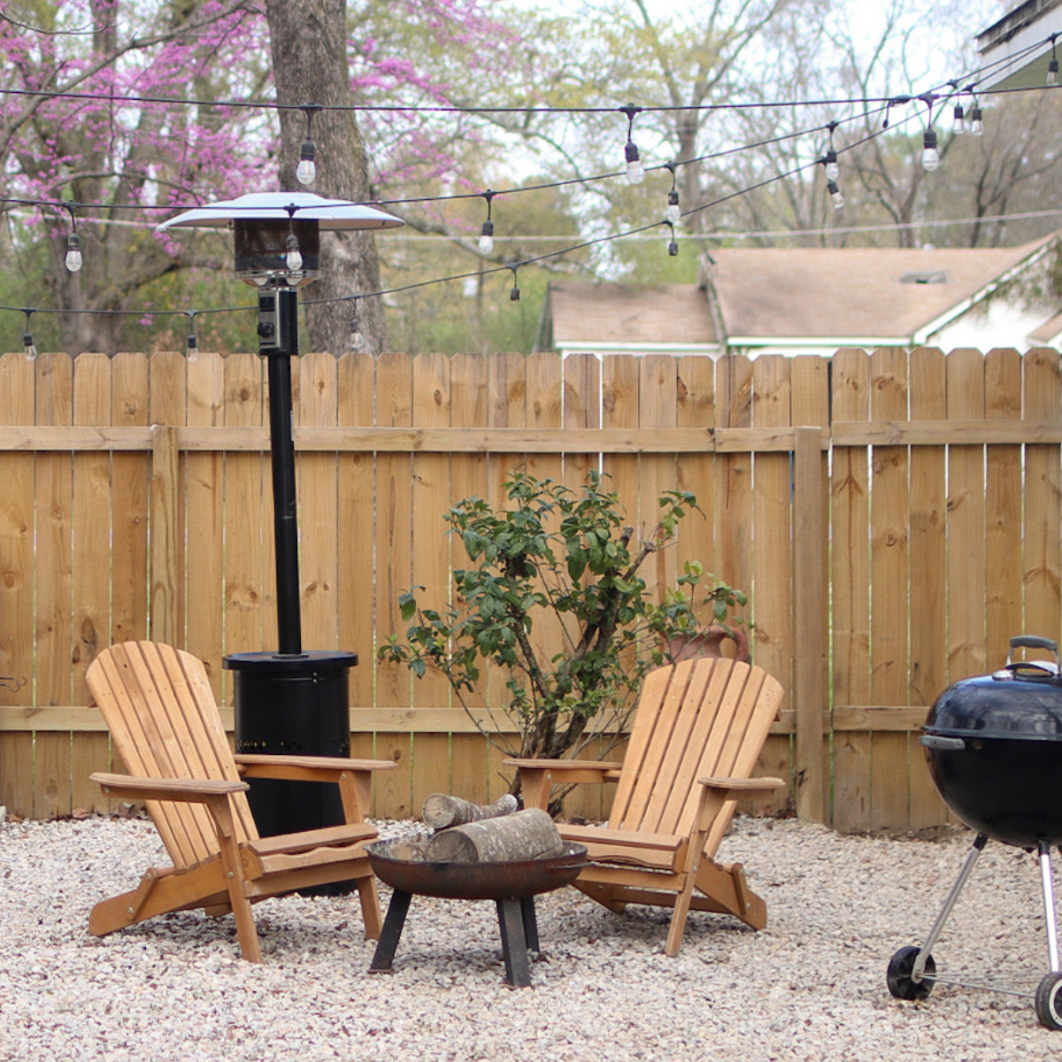 new gravel patio area